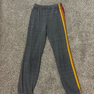 Grey sweatpants aviator nation size 14 kids sizes stripes on side